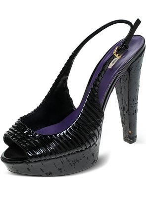 Miu Miu Pre-Owned 135mm patent leather slingback sandals - Black