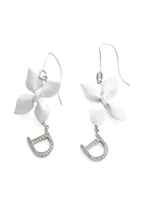 Christian Dior Pre-Owned 2000s flower earrings - White