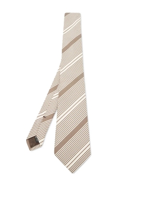 Ermenegildo Zegna Vintage striped-pattern silk tie - Brown