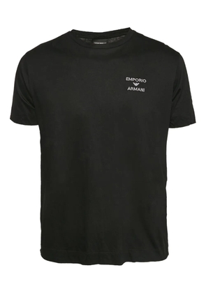 Emporio Armani Pre-Owned logo-embroidered T-shirt - Black