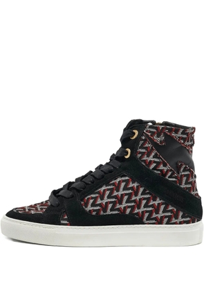 Zadig&Voltaire all-over logo lace-up sneakers - Black