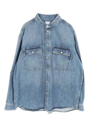 Bottega Veneta Pre-Owned 2020s collarless pockets shirt - INDIGO BLUE