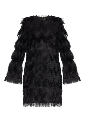 MUNTHE Ratti fringe long-sleeve mini dress - Black