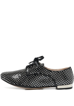 Miu Miu Pre-Owned crystal patent leather shoes - Black