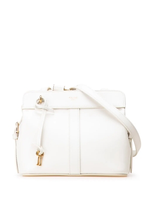 Celine Pre-Owned 2021 Teen Leather Cabas De France crossbody bag - White