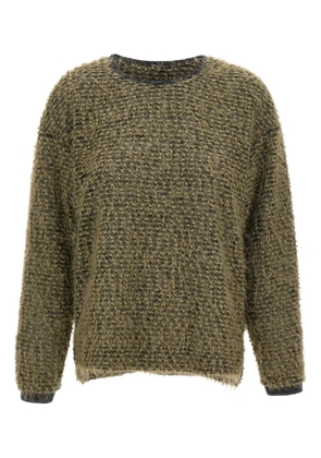 ELENA MIRO` bouclé thread sweater - Brown