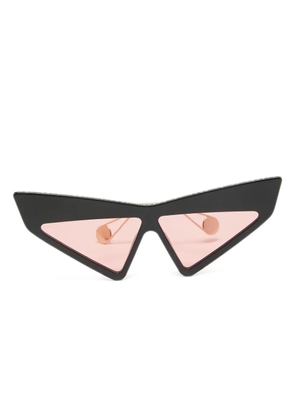 Gucci Pre-Owned cat eye-frame crystal-embellished sunglasses - Black