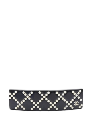 CHANEL Pre-Owned 1986-1988 Matelassé Coco-mark barretta hair clip - Black