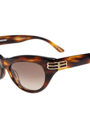 Balenciaga Eyewear tortoiseshell-pattern logo-detail sunglasses - Brown