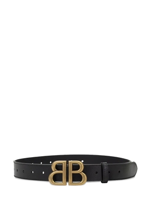 Balenciaga BB plaque leather belt - Black