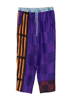Pierre-Louis Mascia striped checked silk trousers - Purple