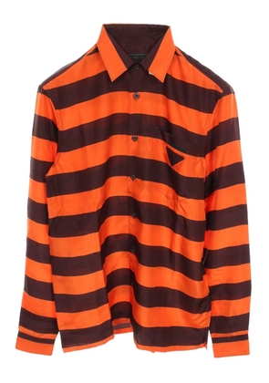 Prada Pre-Owned 2020s striped triangle-detail shirt - Orange