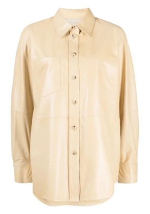 Helmut Lang long-sleeve leather shirt - Neutrals