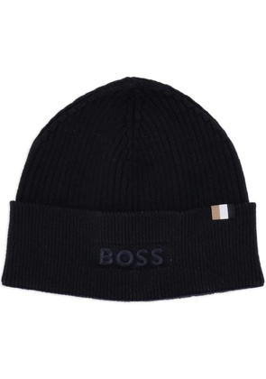 BOSS logo beanie hat - Black