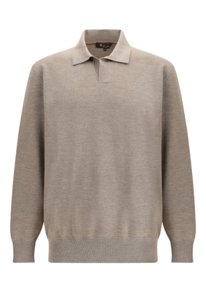 Loro Piana long-sleeve polo shirt - Neutrals