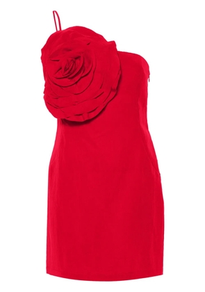 Blumarine floral-appliqué mini dress - Red
