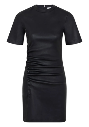 Rabanne ruched leather mini dress - Black