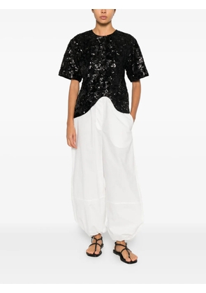 Niccolò Pasqualetti Onda sequinned asymmetric top - Black