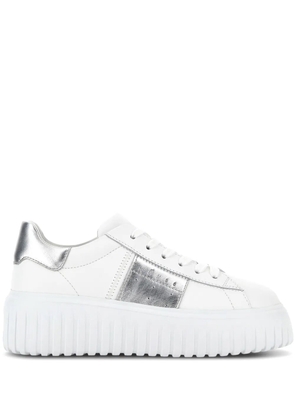 Hogan H-Stripes lace-up leather sneakers - White
