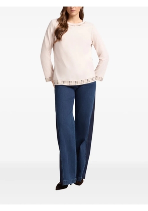 ELENA MIRO` stud long-sleeve top - Neutrals