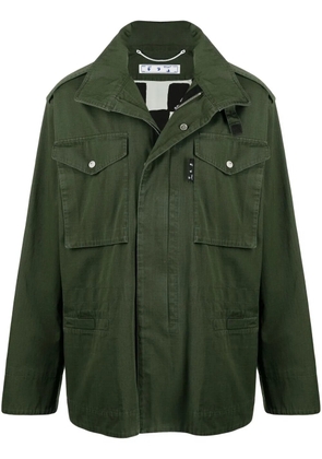 Off-White Arrows-motif hooded jacket - Green