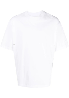Neil Barrett logo-appliqué eyelet-detail T-shirt - White