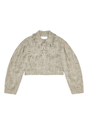 GANNI tweed jacket - Neutrals
