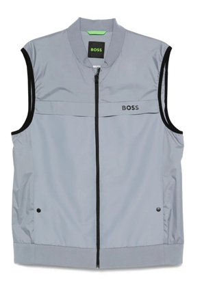 BOSS Gridlyte zip-front sleeveless gilet - Grey