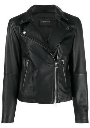 Emporio Armani zipped biker jacket - Black