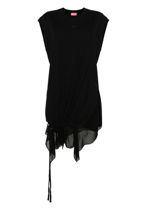 Diesel asymmetric cotton T-shirt dress - Black