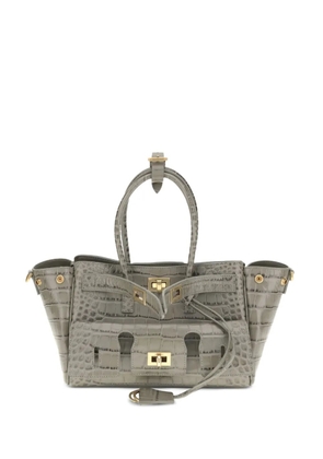 Balenciaga mini Bel Air crocodile-effect leather tote bag - Green