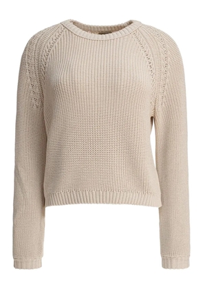 RAKKI cotton-knit raglan-sleeve sweater - Neutrals