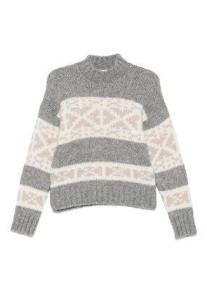 Peserico snowflake-striped sweater - Grey