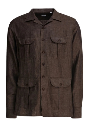 BORRIELLO NAPOLI four-pocket linen shirt - Brown