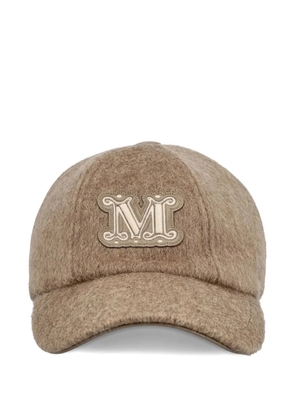 Max Mara logo-plaque cashmere cap - Brown