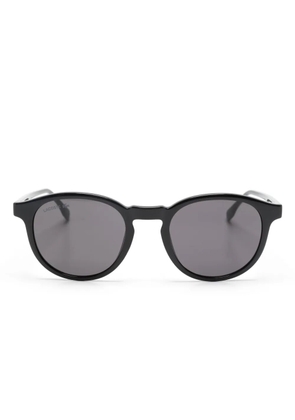 Lacoste logo-engraved round-frame sunglasses - Black
