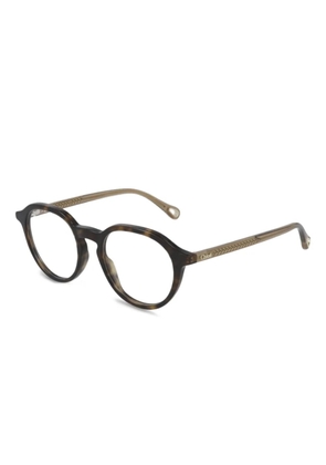 Chloé Eyewear tortoiseshell round-frame glasses - Brown