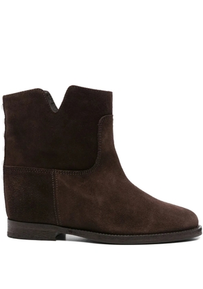 Via Roma 15 studded suede boots - Brown