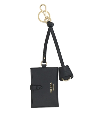 Prada leather mirror case pendant - Black