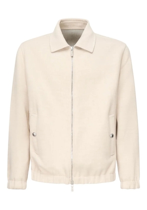 Eleventy zip-fastening wool jacket - White