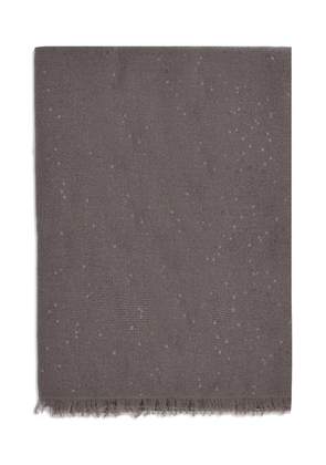 Brunello Cucinelli sequin-embellished frayed scarf - Brown