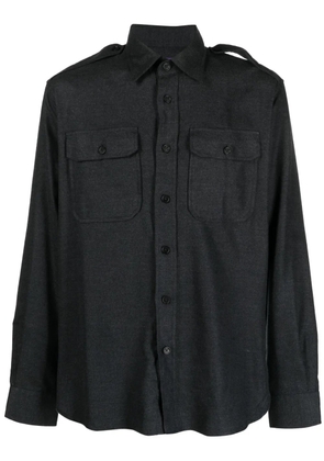 Ralph Lauren Purple Label pointed-collar button-up cotton blend shirt - Grey