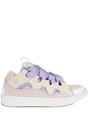 Lanvin Curb lace-up perforated sneakers - Neutrals