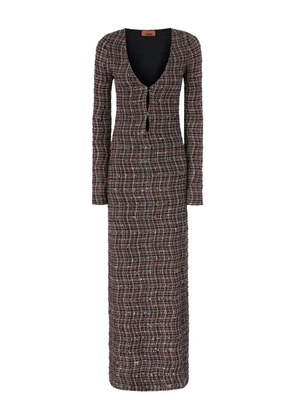 Missoni long-sleeve button-fastening maxi dress - Blue