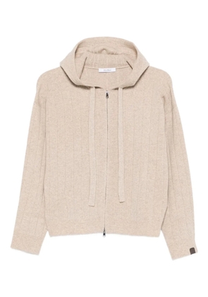 Max Mara ribbed knit hoodie - Neutrals