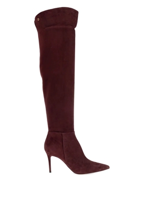 Gianvito Rossi 90mm Jules suede pointed-toe boots - Red