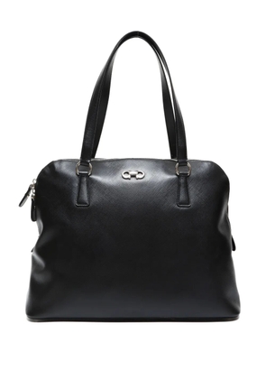 Ferragamo Pre-Owned 2010-2020 logo-plaque shoulder bag - Black