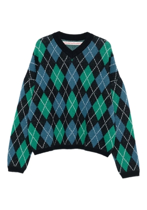 Stockholm Surfboard Club argyle-pattern wool sweater - Green