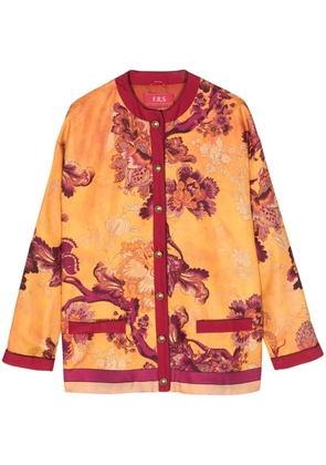 F.R.S For Restless Sleepers graphic-print silk jacket - Orange