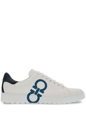 Ferragamo Gancini-print low-top sneakers - White